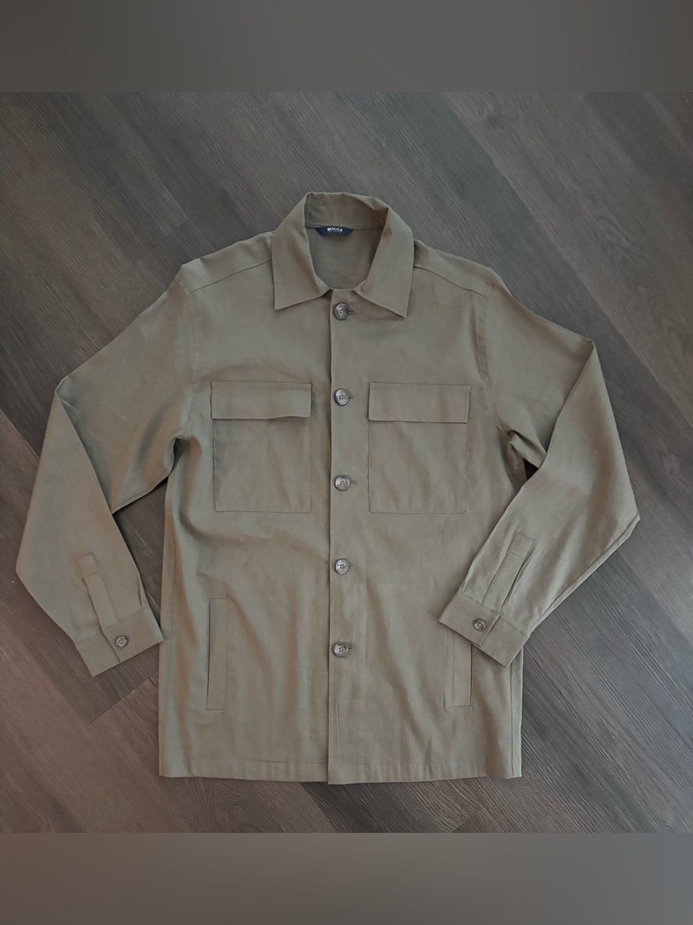 Boggi Milano Men's Tan Button-Front Shirt Jacket Sz Small
